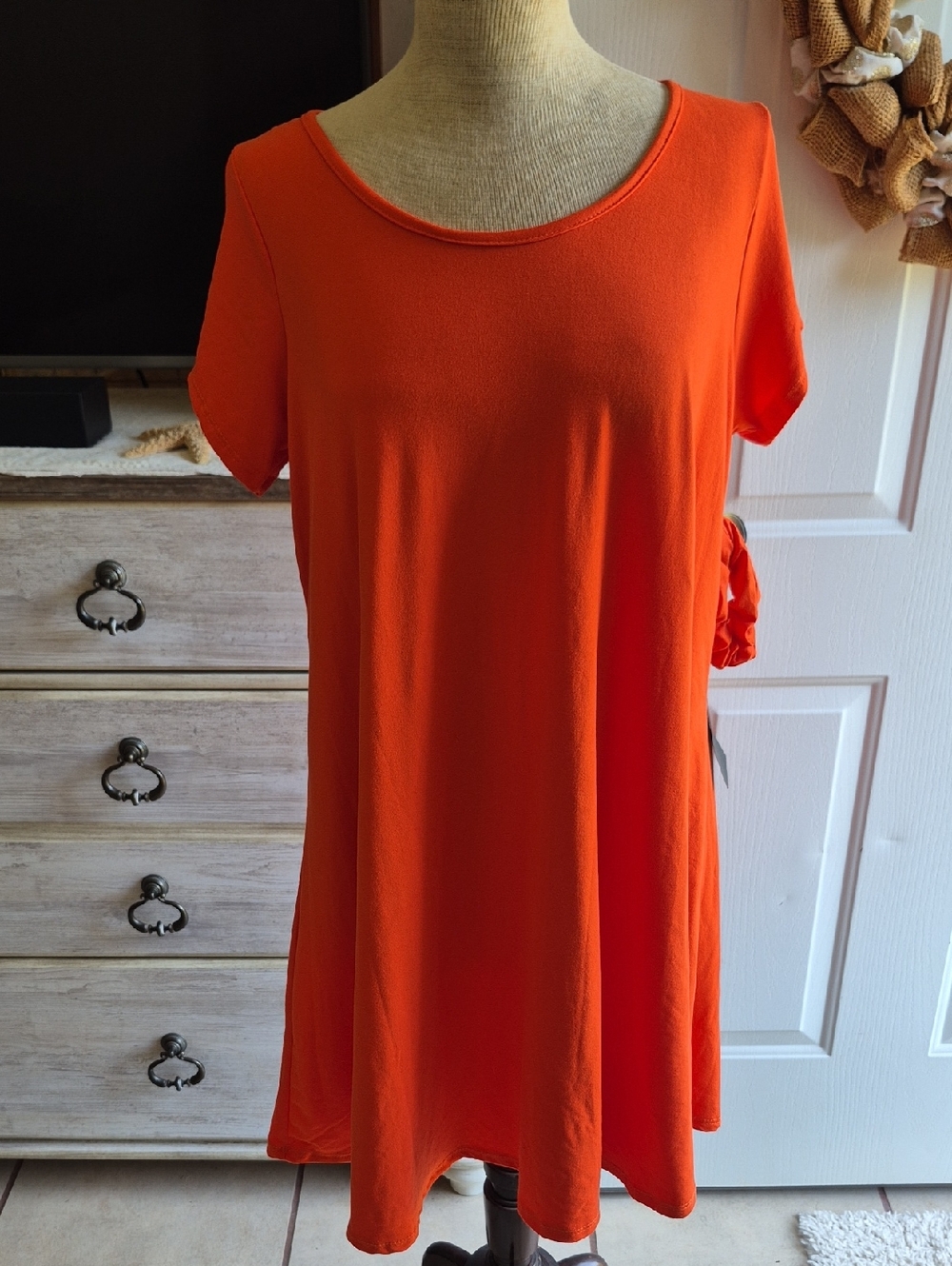 YMI Orange Short Sleeve Swing Tunic